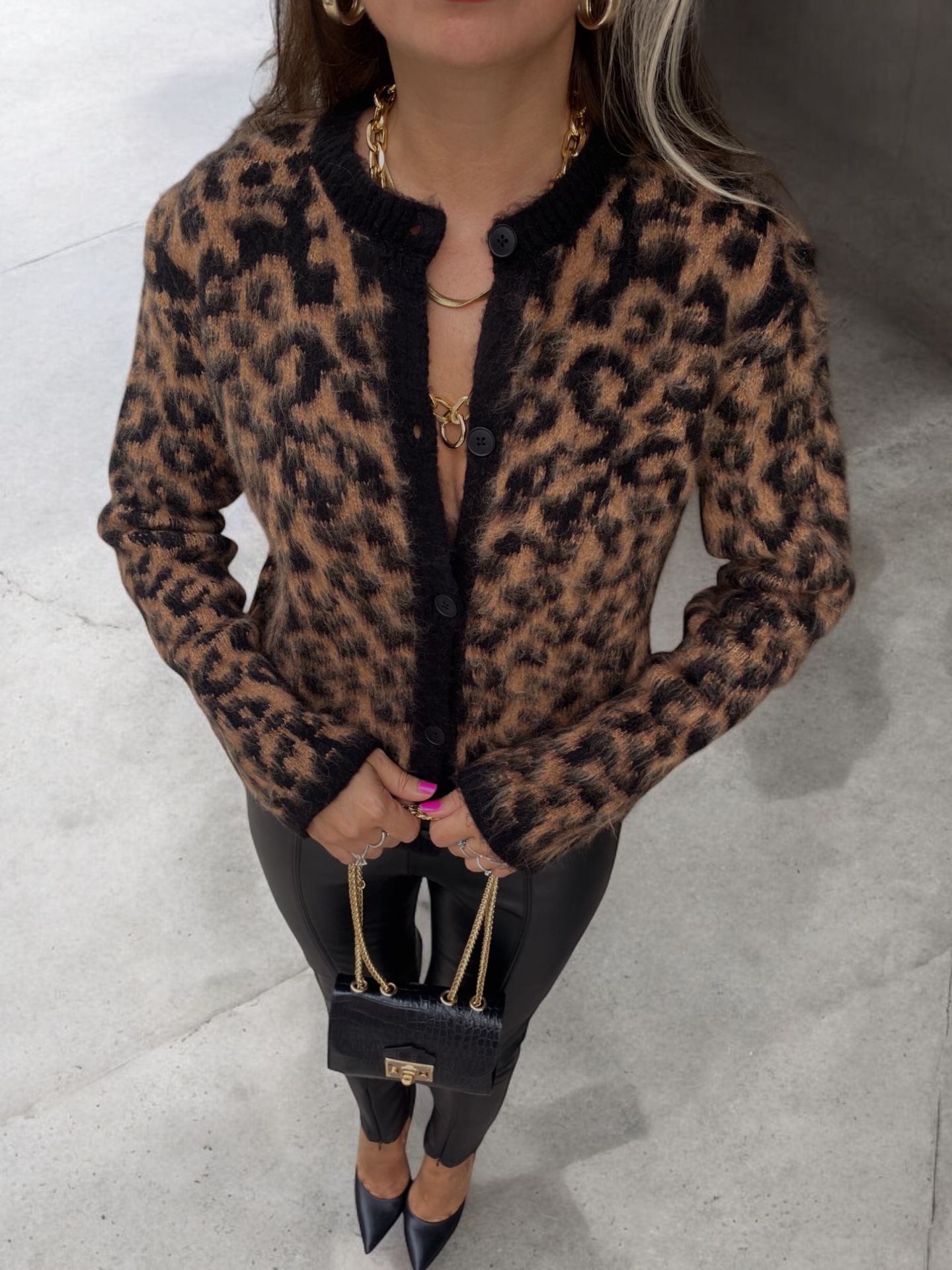 Leopar Desenli Marka Modeli Hırka