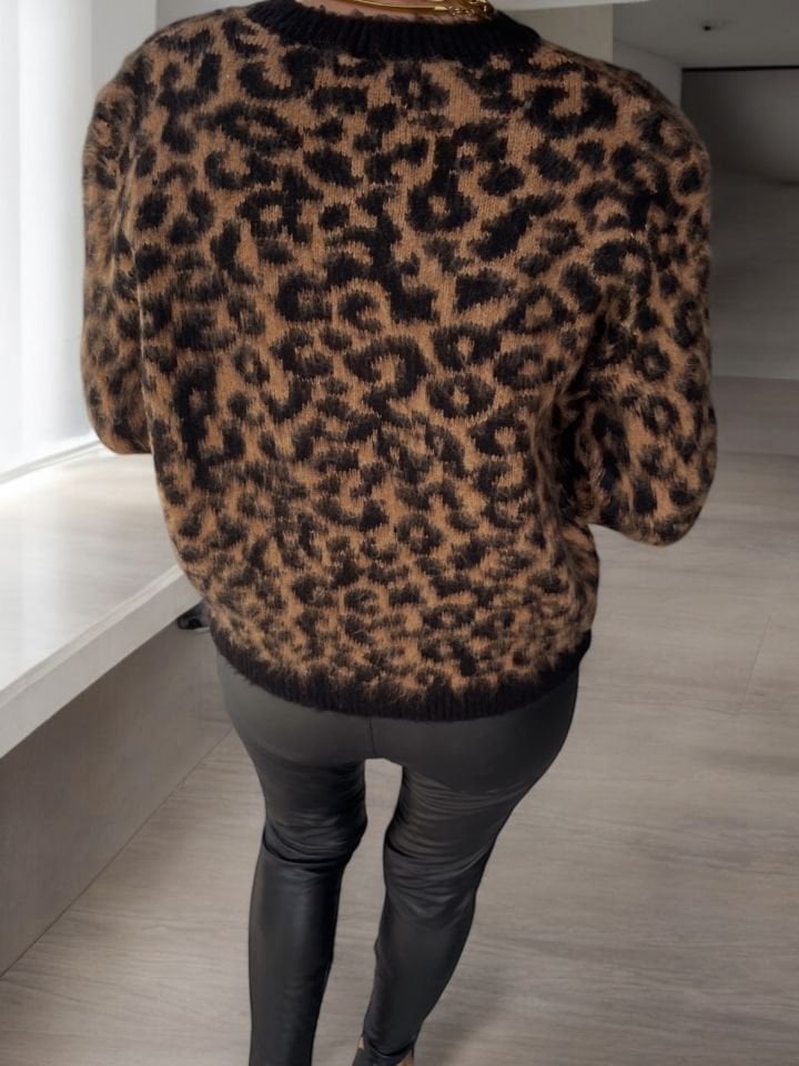 Leopar Desenli Marka Modeli Hırka