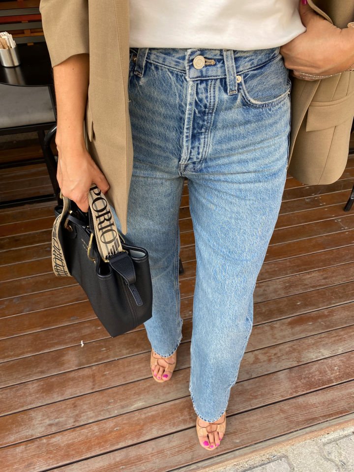 Straight Fit Yüksek Bel Jean Pantolon