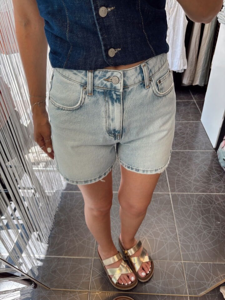 Premium Retro Mavi Denim Şort