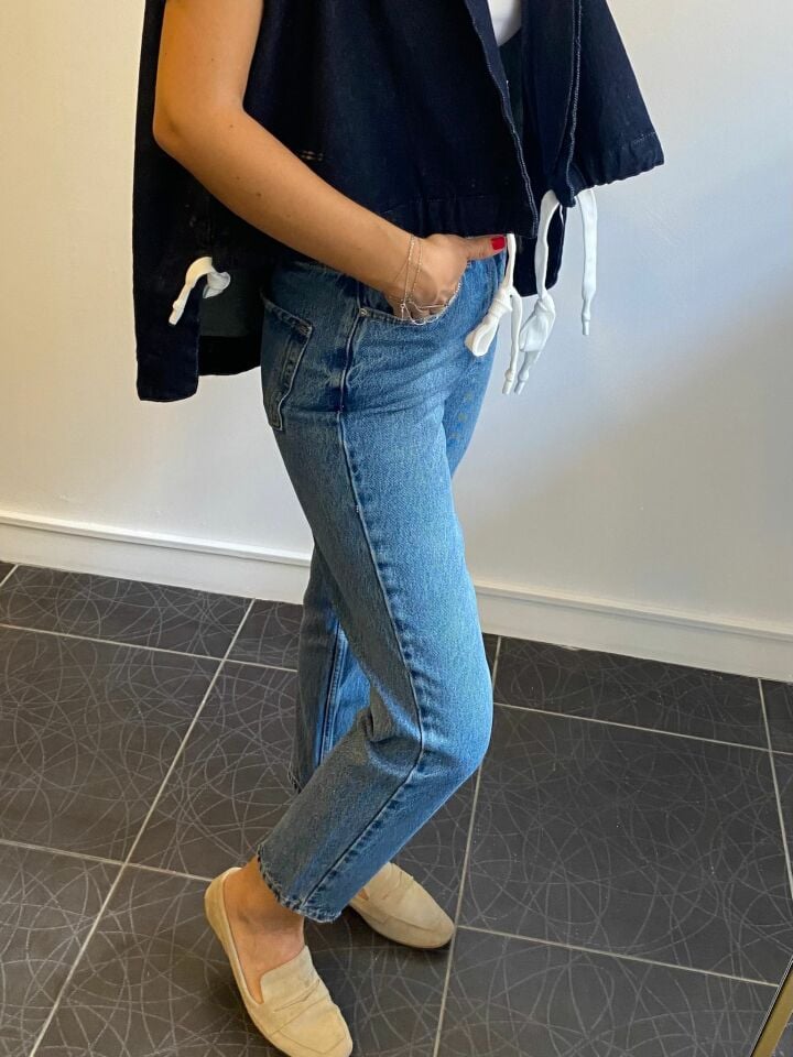 Premium Mavi Mom Jean Pantolon