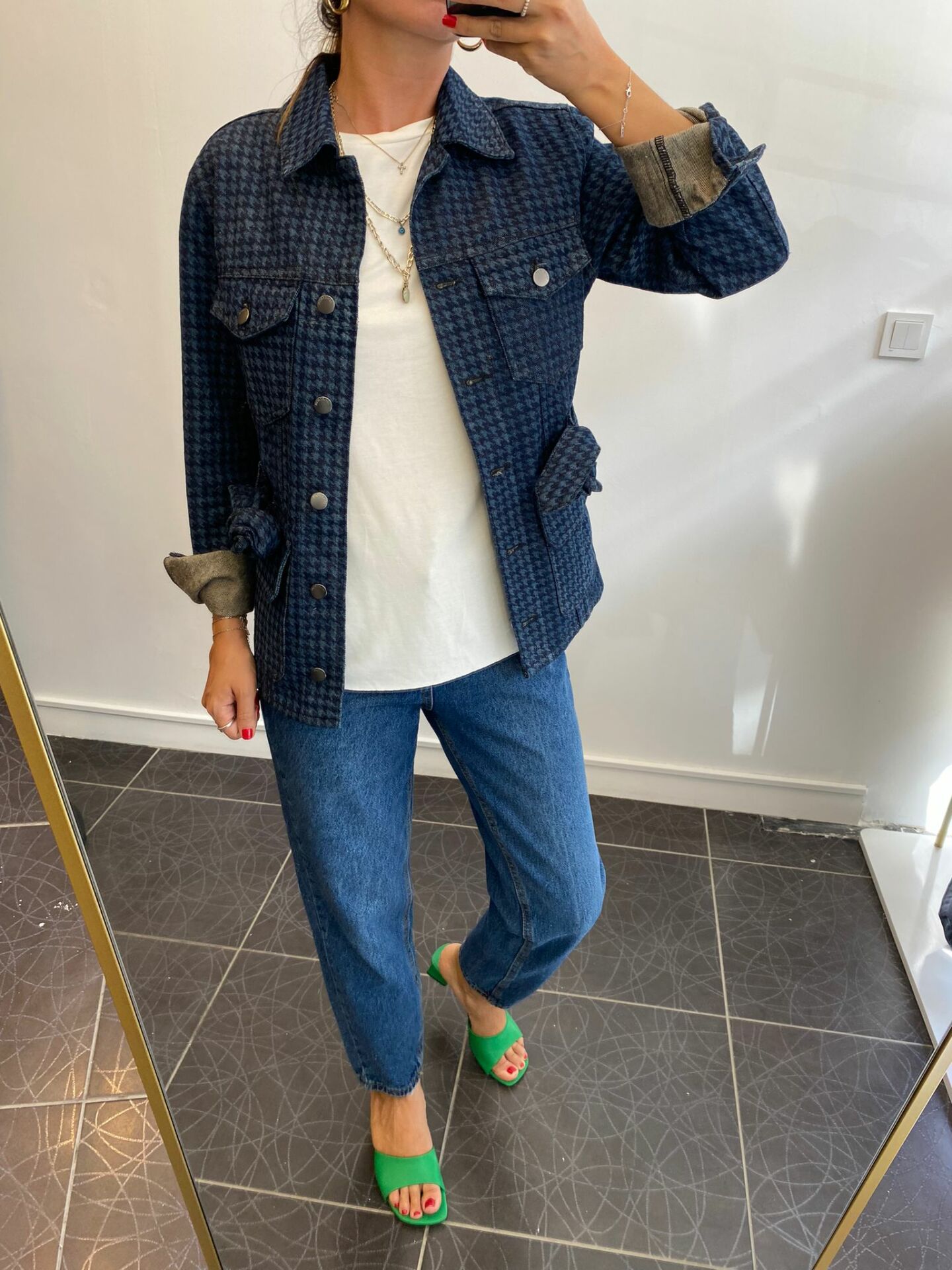 Koyu Mavi Mom Jean Pantolon