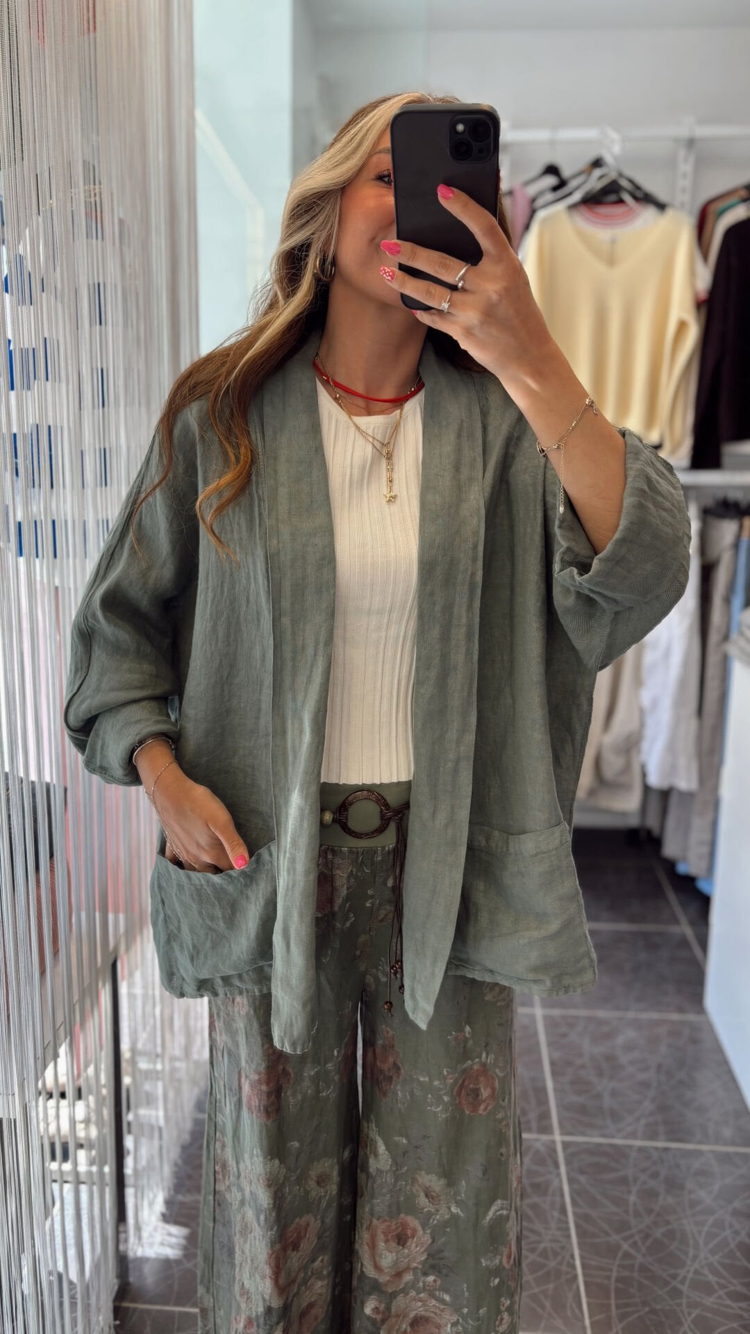 İthal Cepli Oversize  Ceket Haki Yeşil