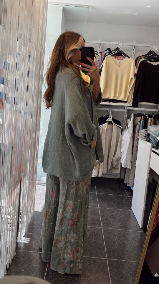 İthal Cepli Oversize  Ceket Haki Yeşil
