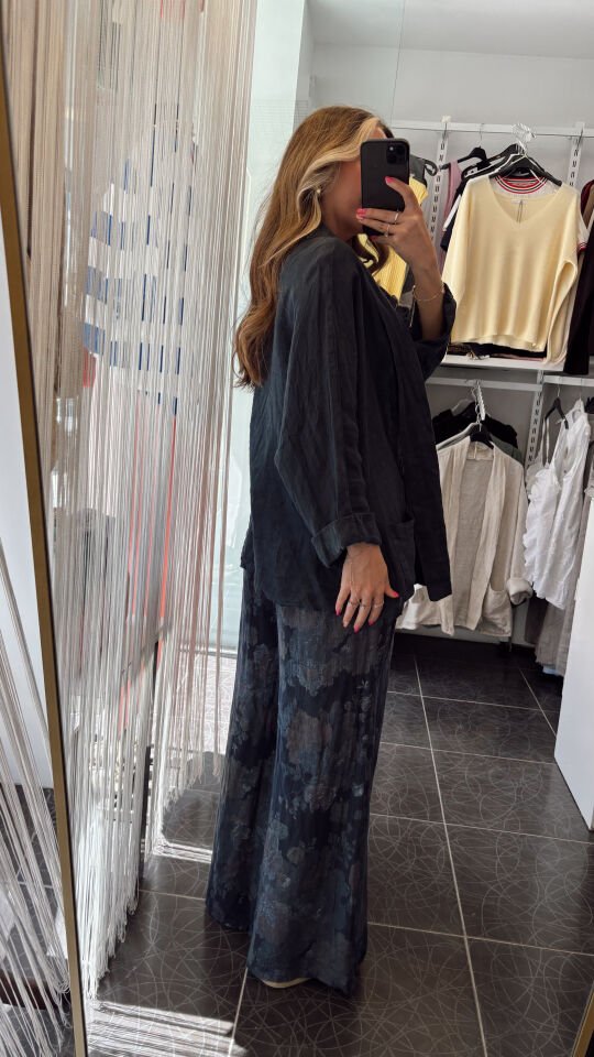 İthal Cepli Oversize  Ceket Lacivert