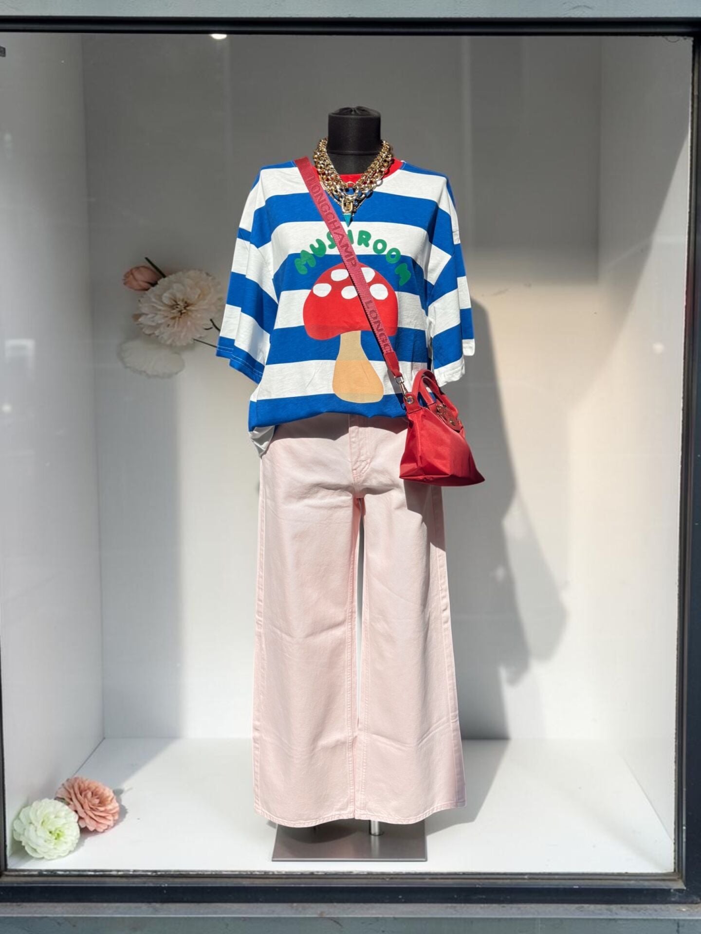 Soft Pembe Wide Leg Yüksek Bel Premium Jean Pantolon