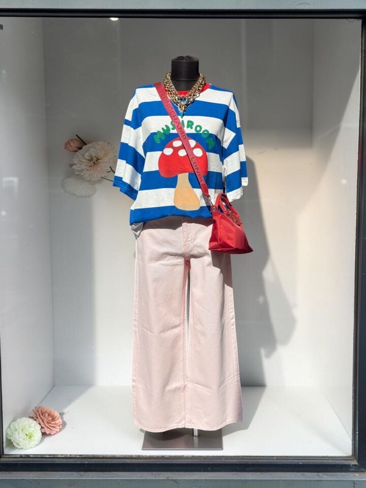 Soft Pembe Wide Leg Yüksek Bel Premium Jean Pantolon