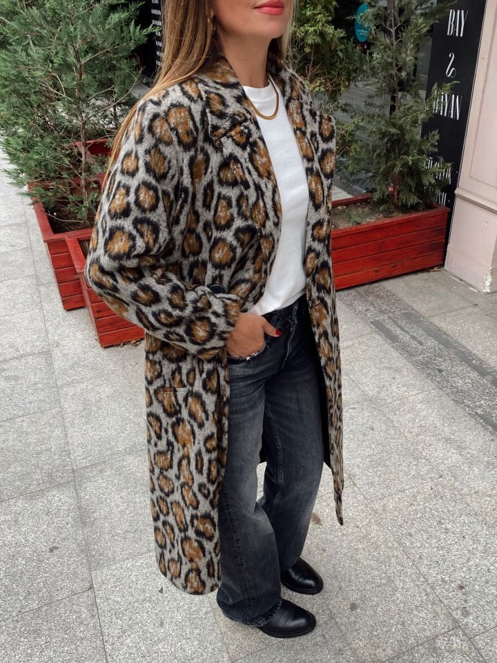 Premium Leopar Desen Kaban