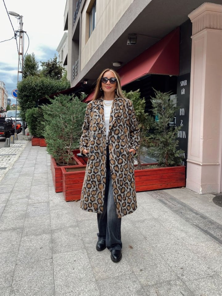 Premium Leopar Desen Kaban