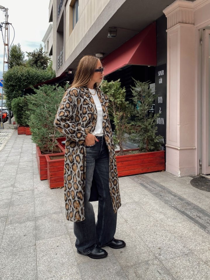 Premium Leopar Desen Kaban