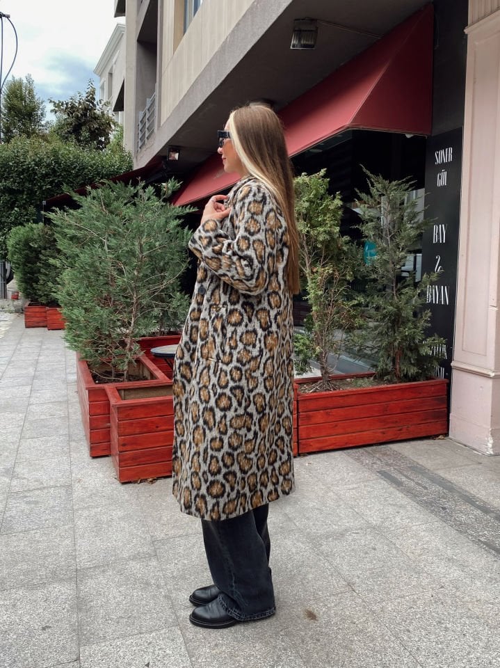 Premium Leopar Desen Kaban