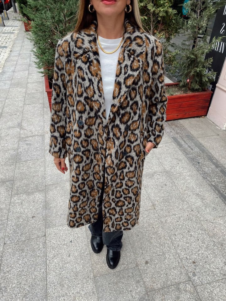 Premium Leopar Desen Kaban