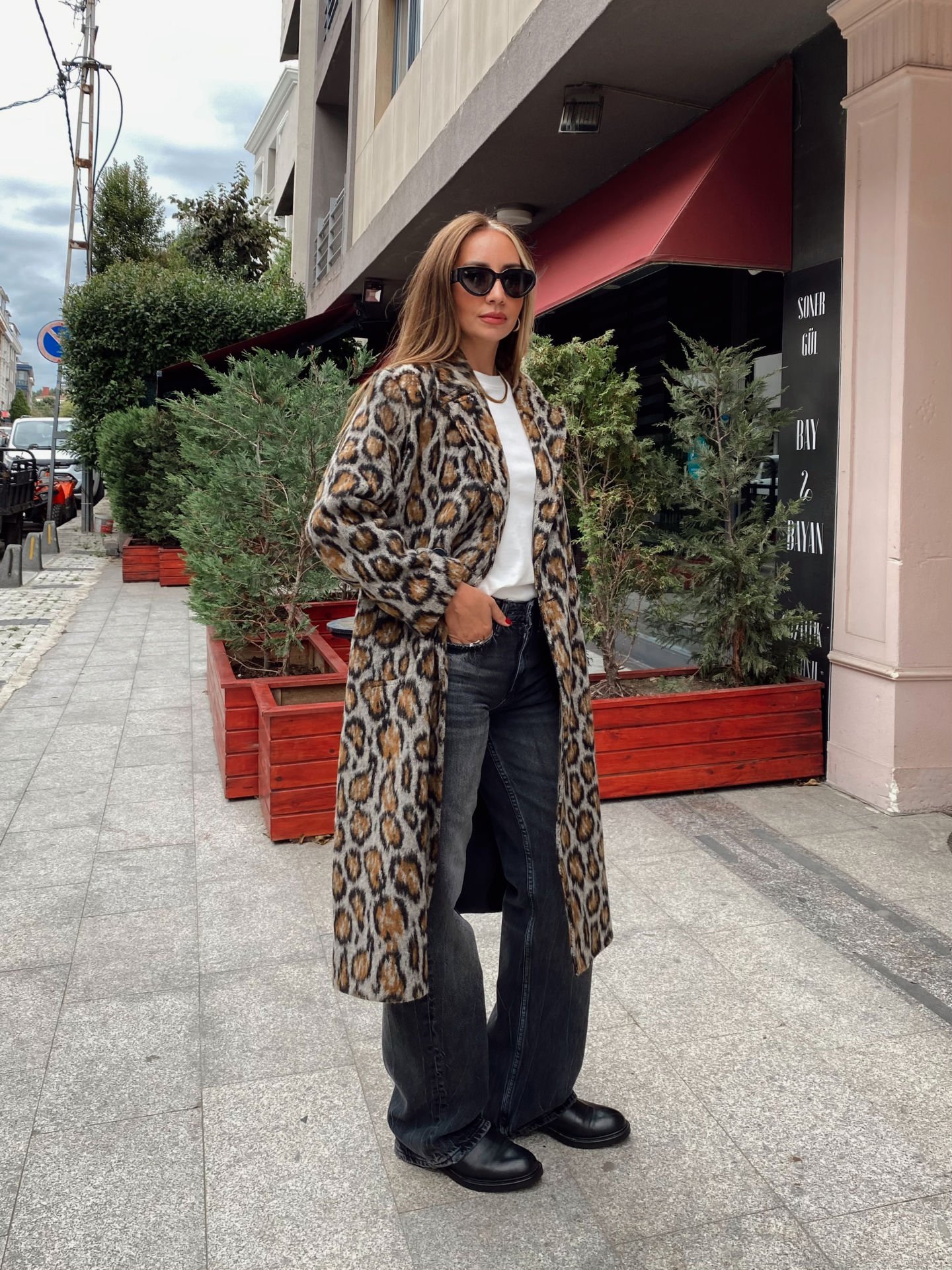 Premium Leopar Desen Kaban