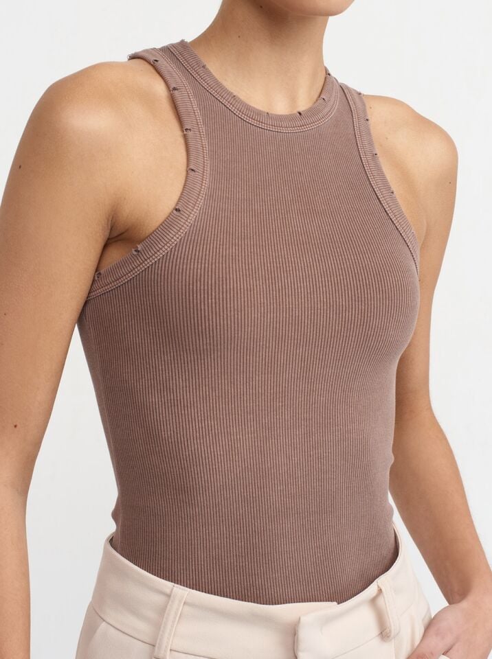 Fitilli Kolsuz Bluz Kahve