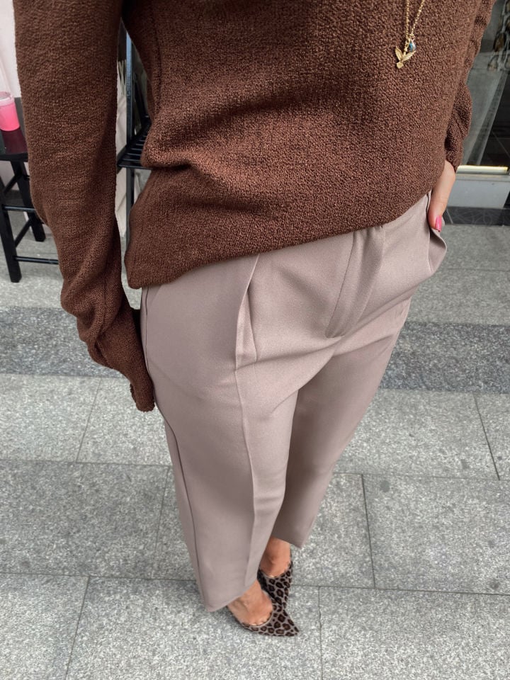 Cepli Kumaş Pantolon Vizon