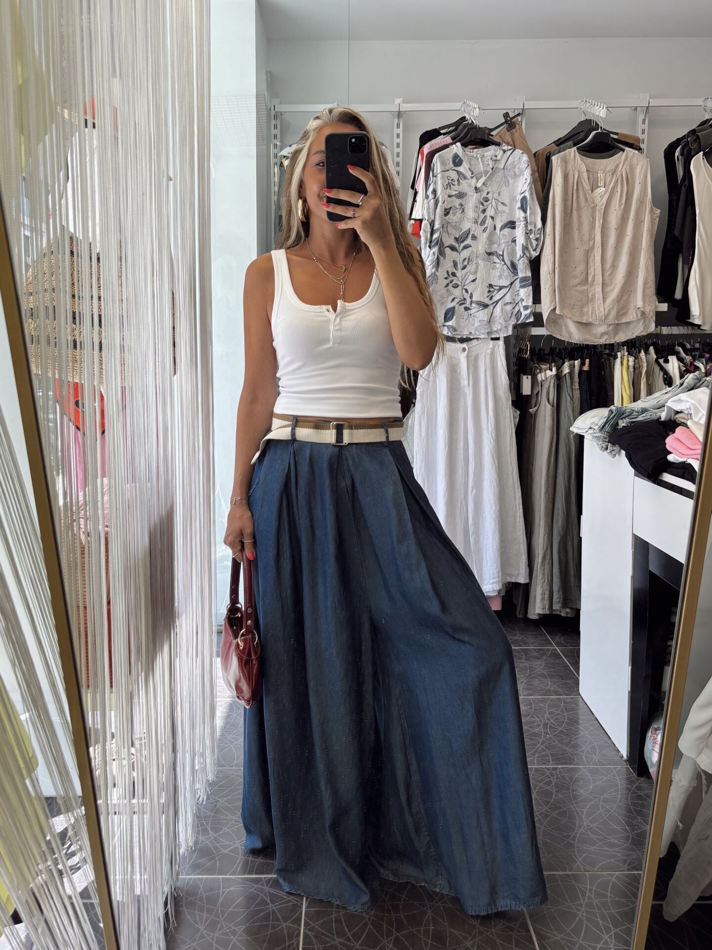 İtalyan Premium Tasarım Kemerli Tencel Pantolon Lacivert