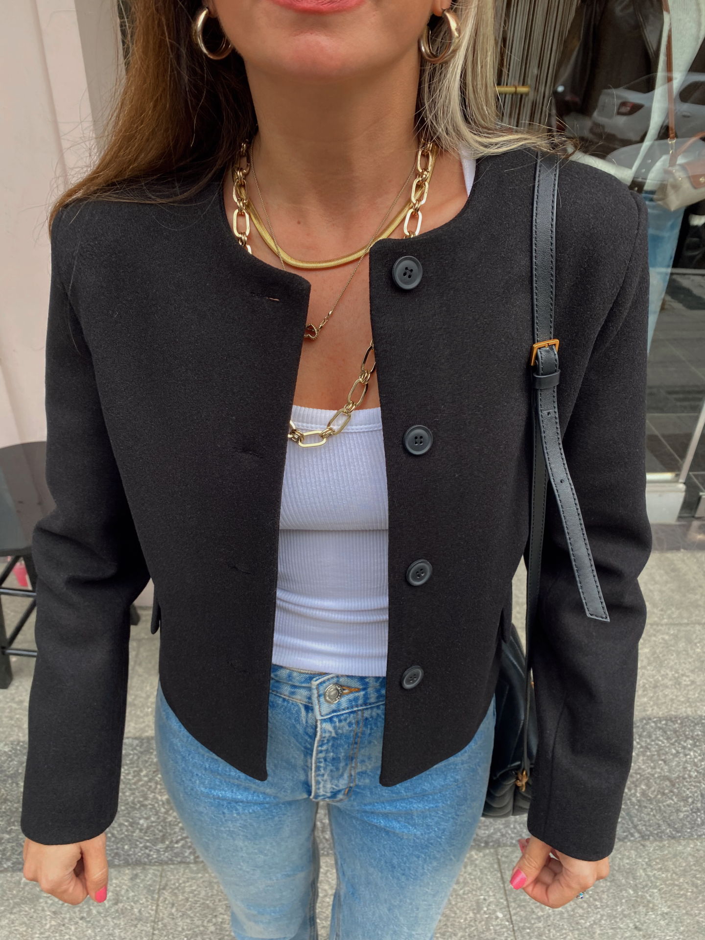 Marka Muadili Kaşe Ceket Siyah