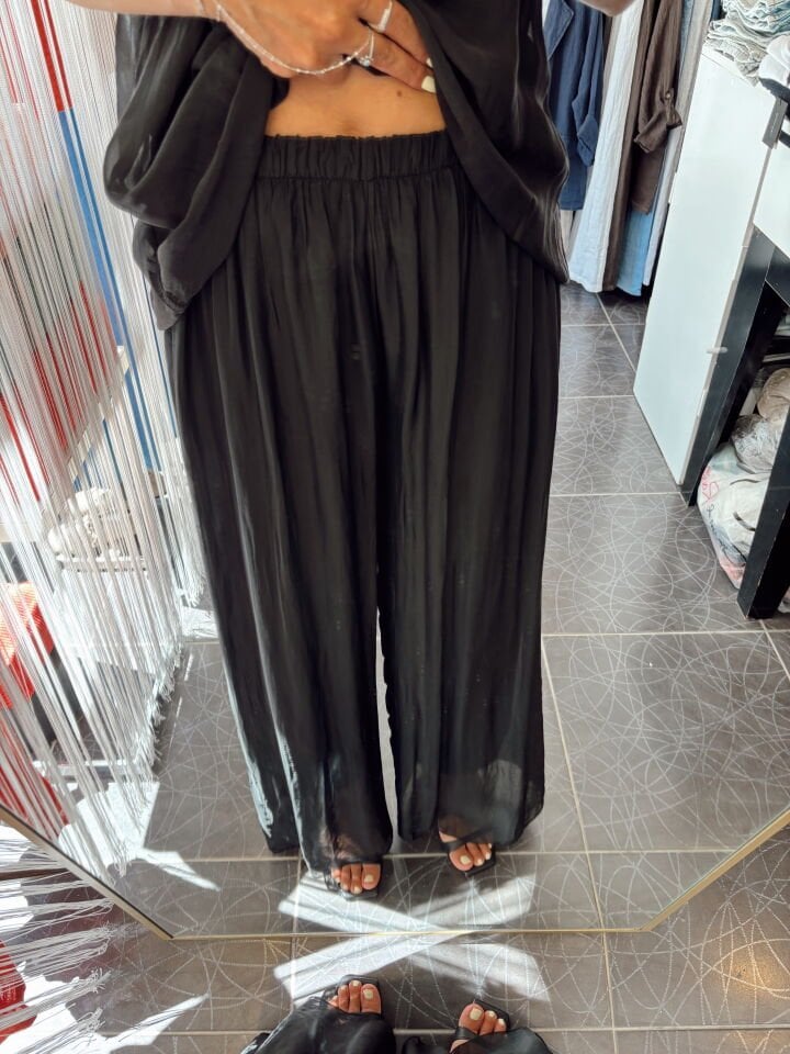 İthal İpek Pantolon Siyah