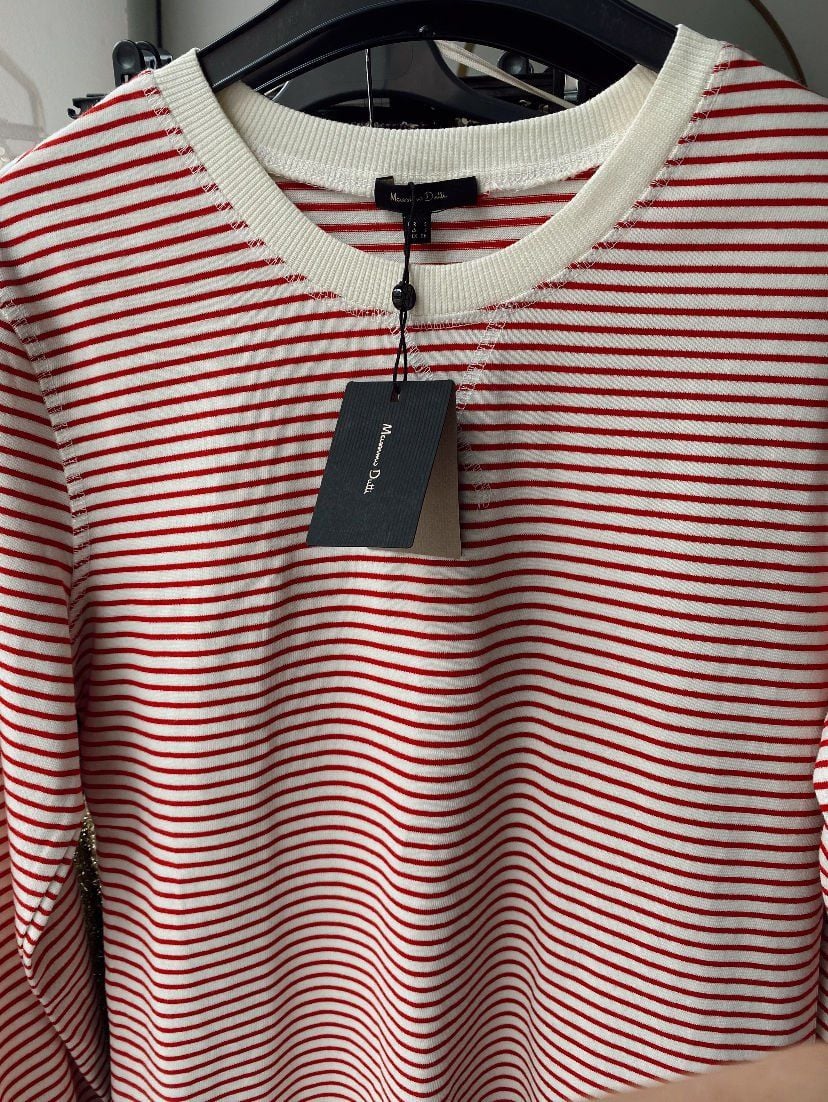 Çizgili Sweatshirt Kırmızı