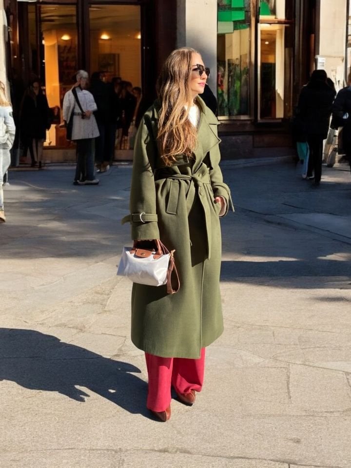 Premium Yünlü Oversize Kaban Haki