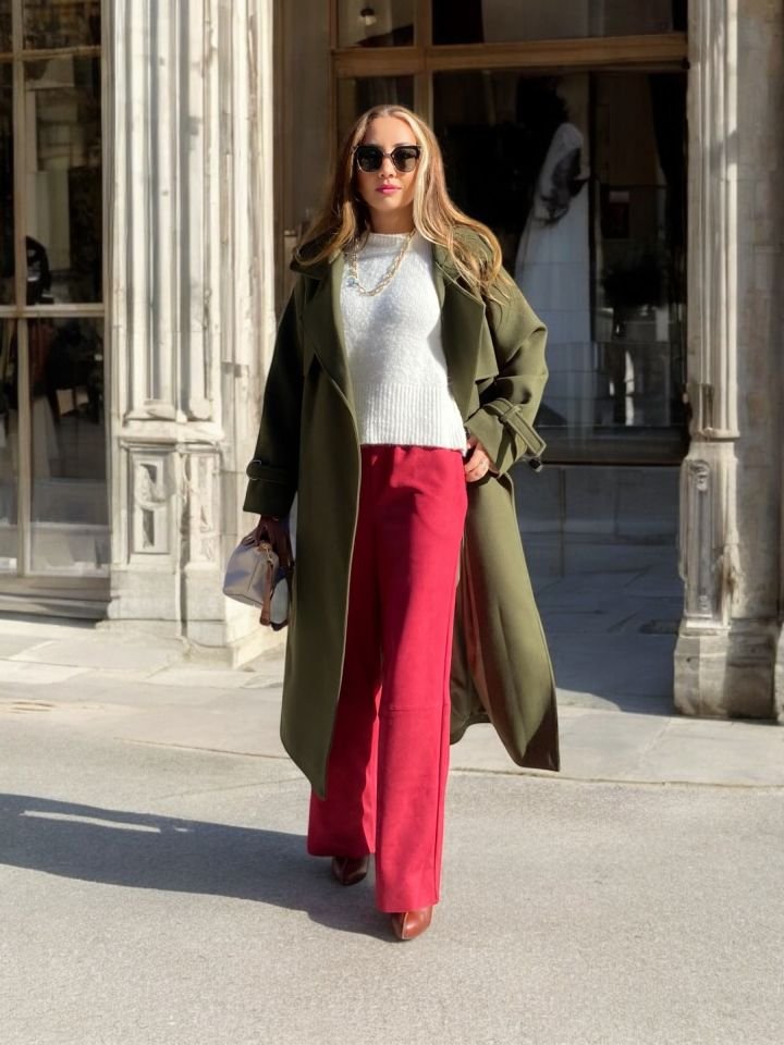 Premium Yünlü Oversize Kaban Haki