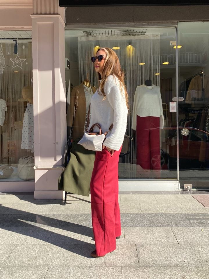 Premium Süet Pantolon Bordo