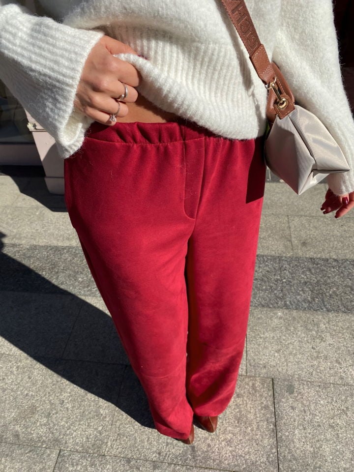 Premium Süet Pantolon Bordo