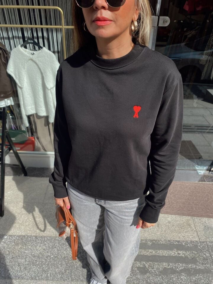 Kalpli Sweatshirt Siyah