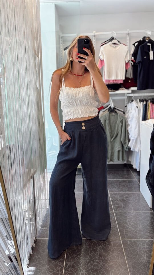İp Askılı lastikli Crop Top