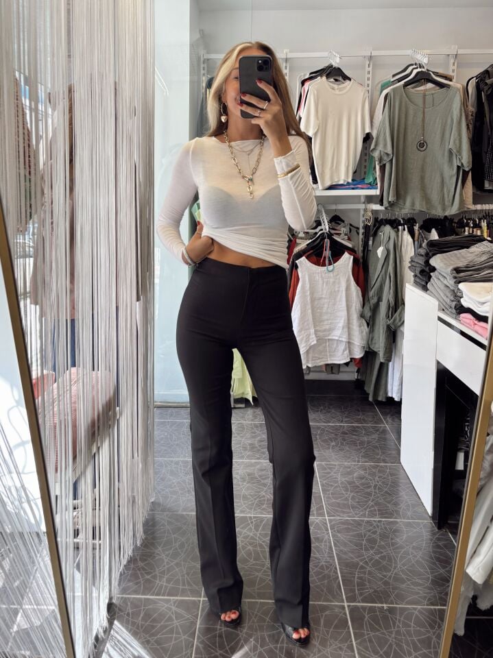 Premium Modal Kaşmir Hafif Bluz Beyaz