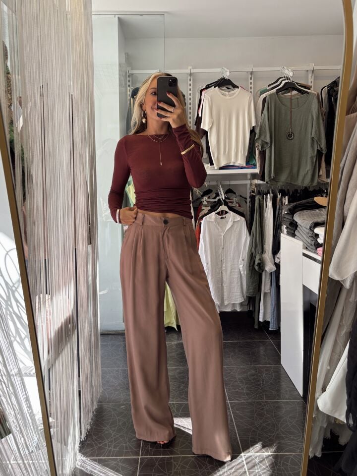 Gül Kurusu Palazzo Pantolon