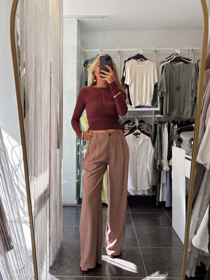 Gül Kurusu Palazzo Pantolon