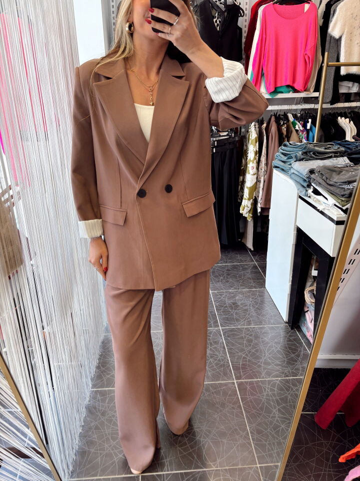 Premium Gül Kurusu Oversize Ceket