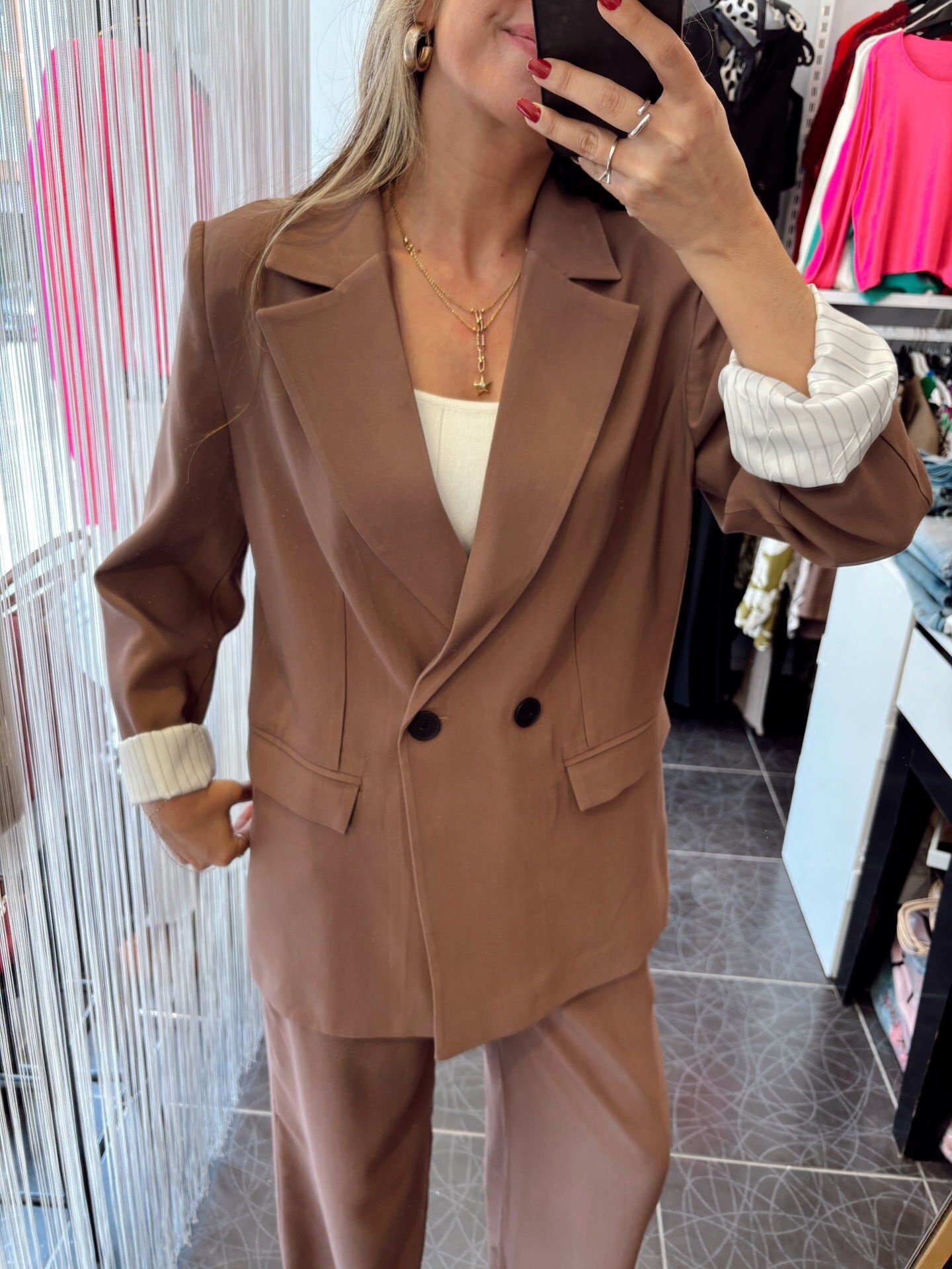 Premium Gül Kurusu Oversize Ceket