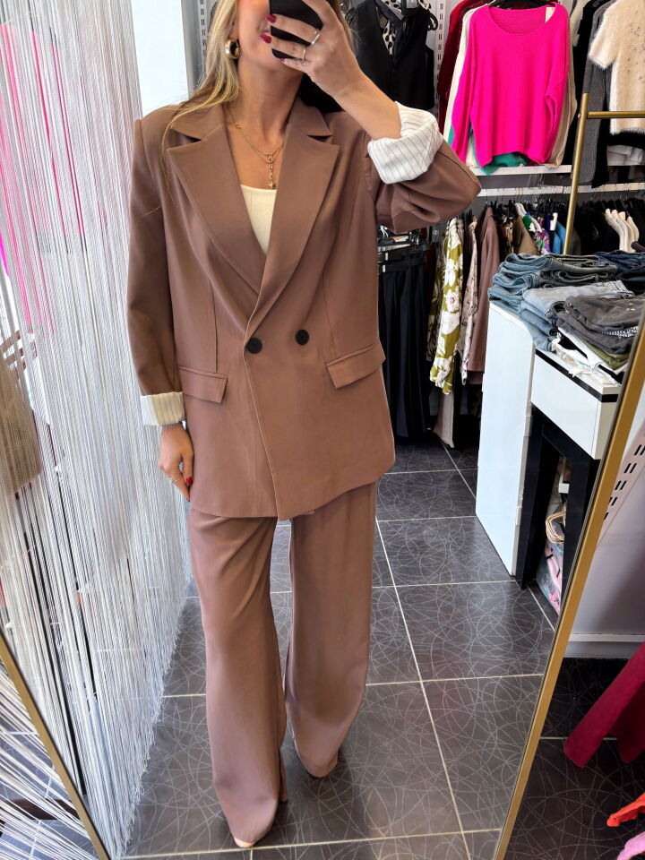 Premium Gül Kurusu Oversize Ceket