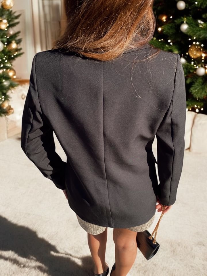 Düğmeli Blazer Ceket Siyah