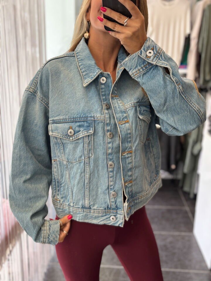 Premium Denim Ceket Mavi