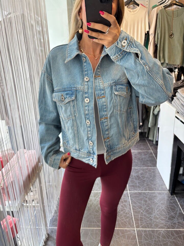 Premium Denim Ceket Mavi