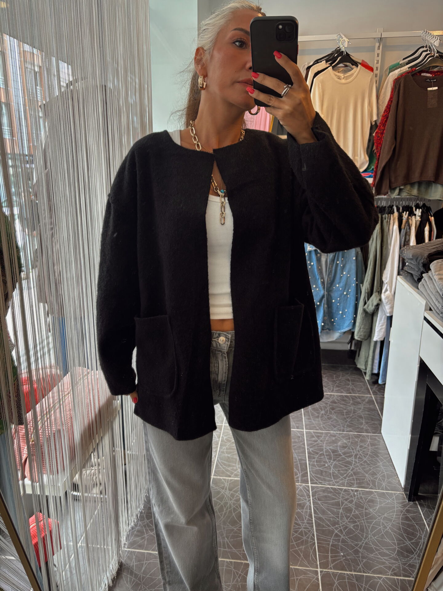 İthal Cepli Ceket Siyah