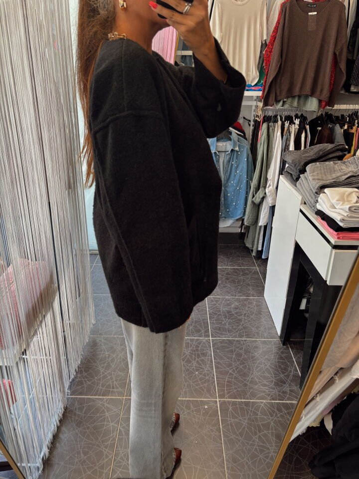 İthal Cepli Ceket Siyah