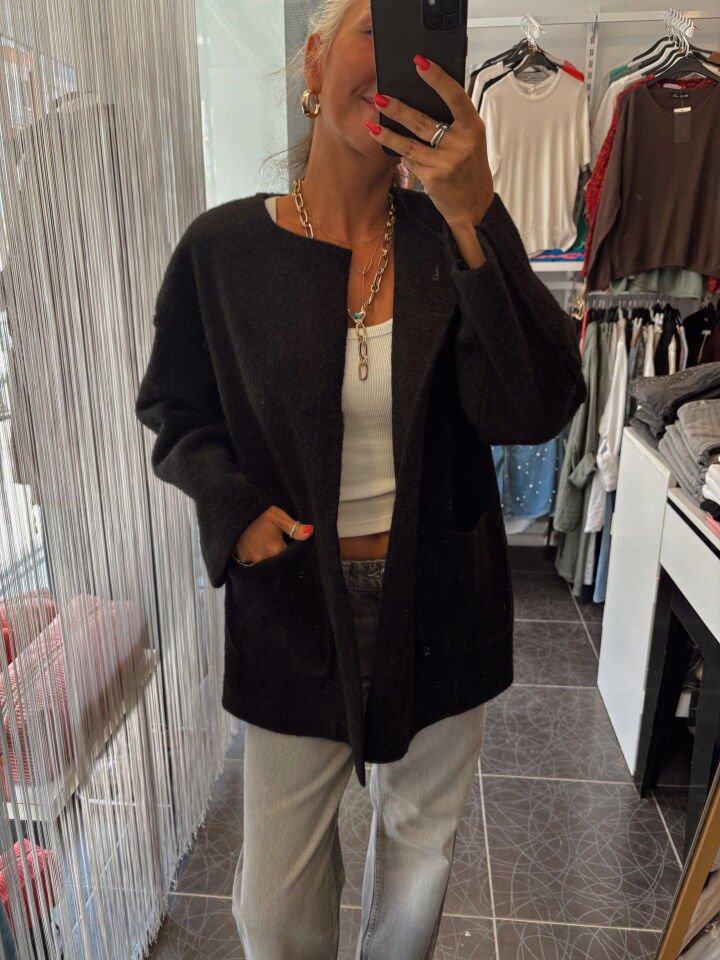 İthal Cepli Ceket Siyah