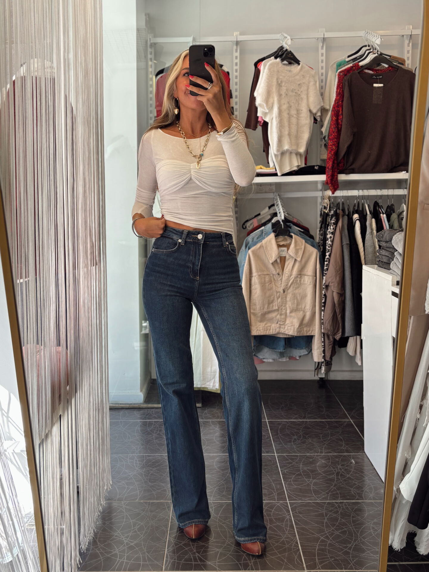 Orj. Marka Likralı Push Up Lacivert Jean Pantolon