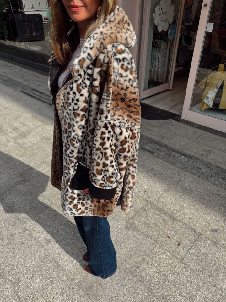 İthal Premium Çift Taraflı Leopar Nubuk Kaban