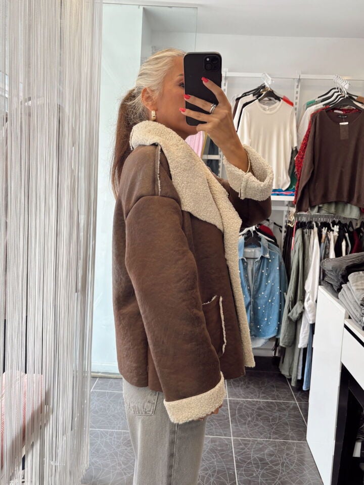 İthal Kürklü Nubuk Ceket