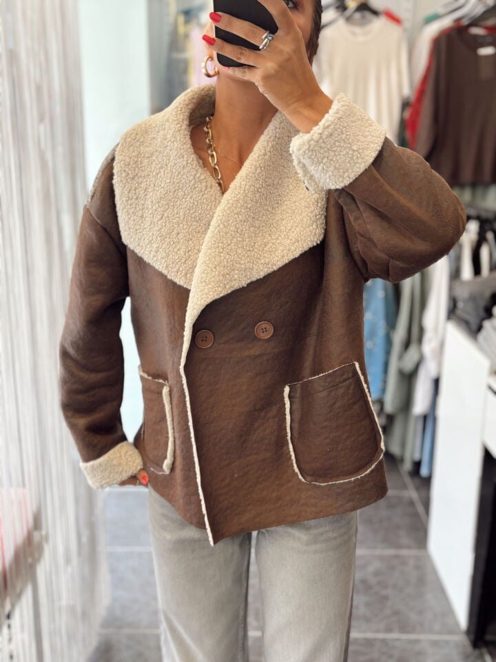 İthal Kürklü Nubuk Ceket