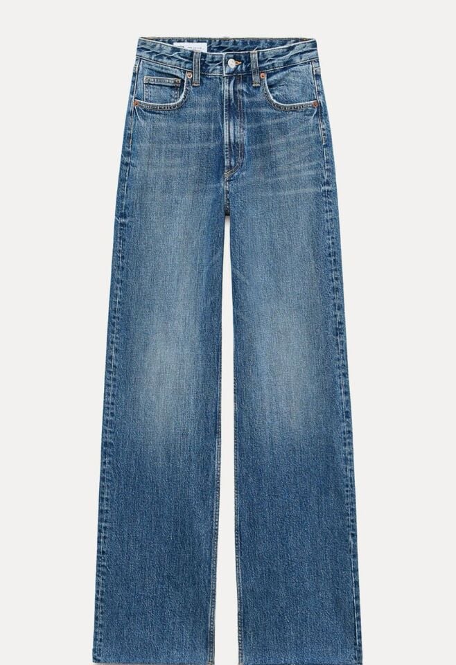 Wide Leg Jean Pantolon Mavi