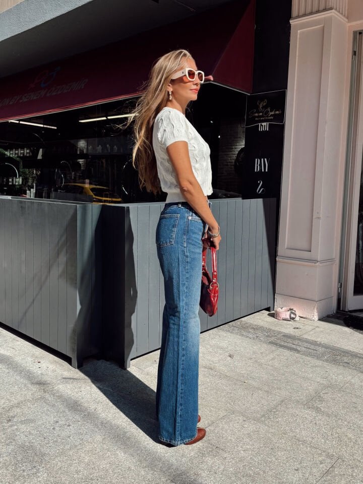 Orj. Wide Leg Jean Pantolon Mavi