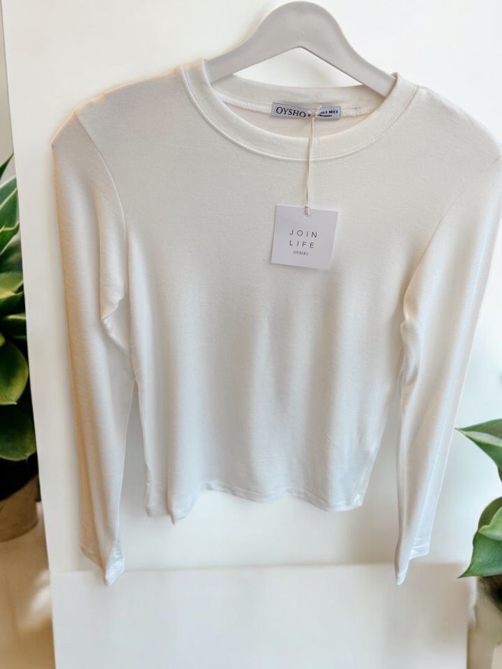 Uzun Kollu Sweat Beyaz