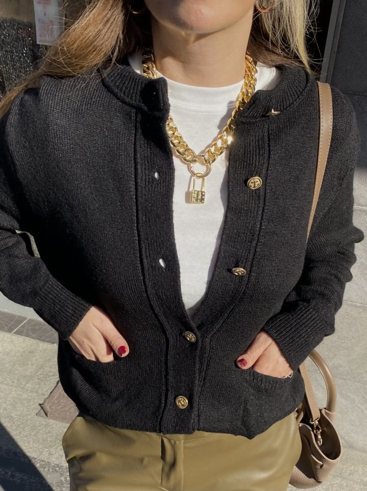 Tasarım Light Gold Kalın Kolye