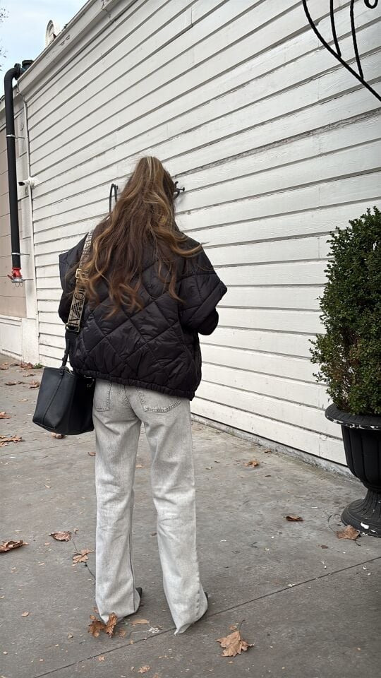 Wide Leg Orta Bel Jean Pantolon Taşlanmış Açık Gri